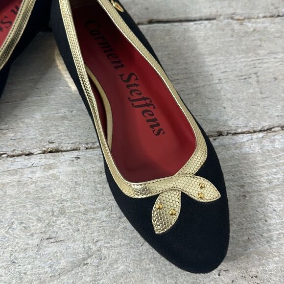 Vintage Carmen Steffens Snake Block Heel Ballet Flat 35/37 USA 6 - Picture 2 of 6